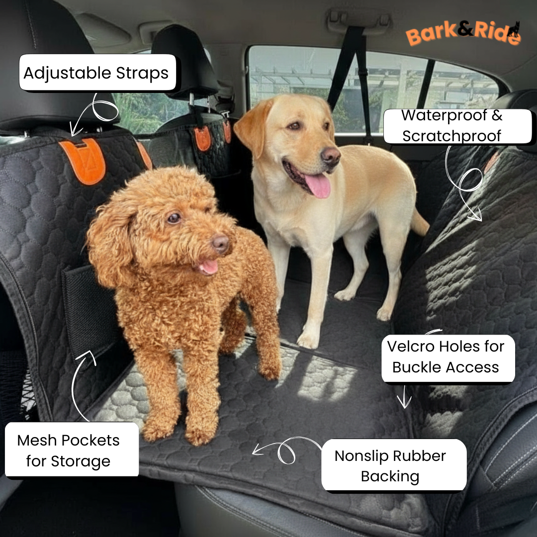 Bark&Ride - Hammock 600D Heavy Duty Dog Car Seat Protector