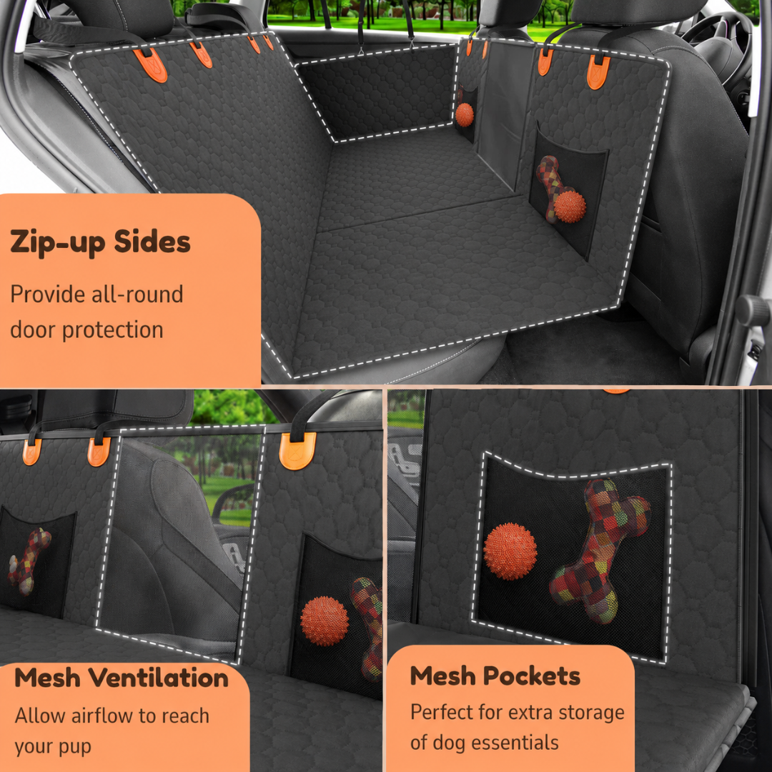 Bark&Ride 2.0™ - Hard Bottom Dog Car Seat Protector